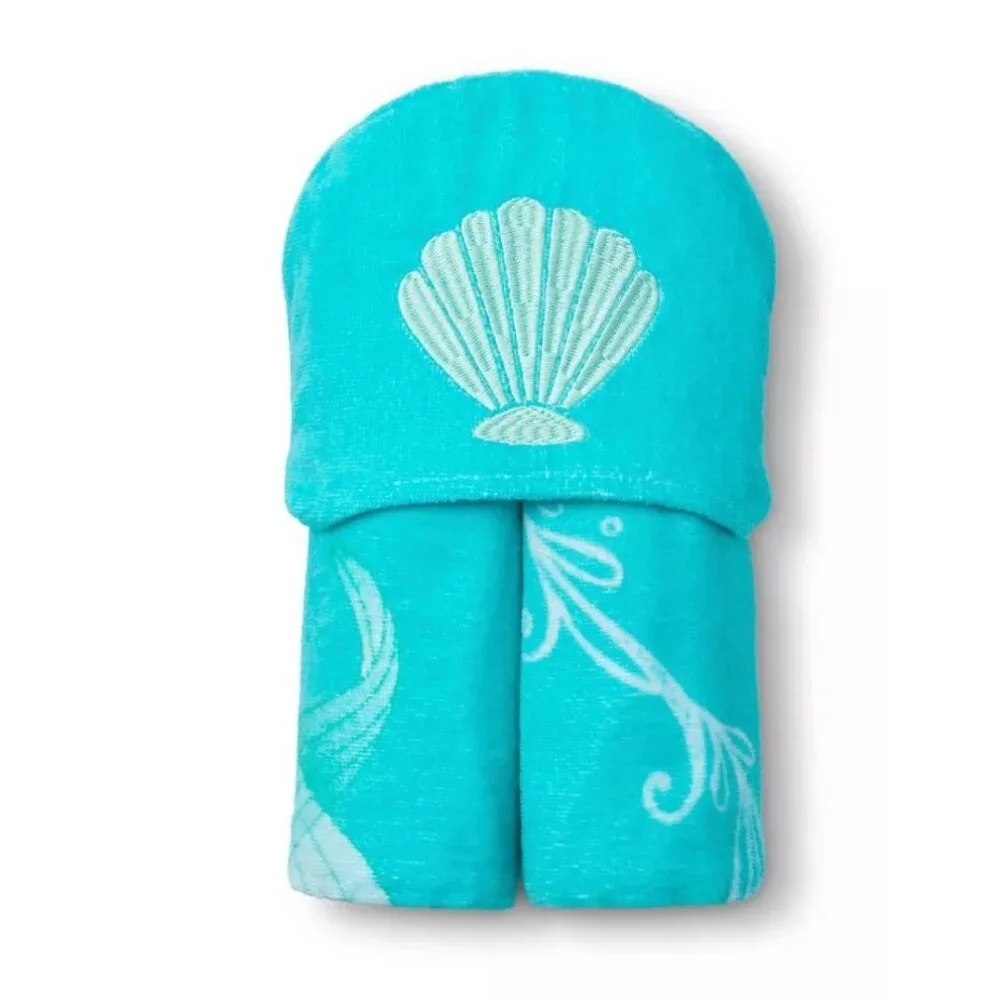 DISNEY Princess Hooded Towel Wrap 100% Cotton (Ariel)